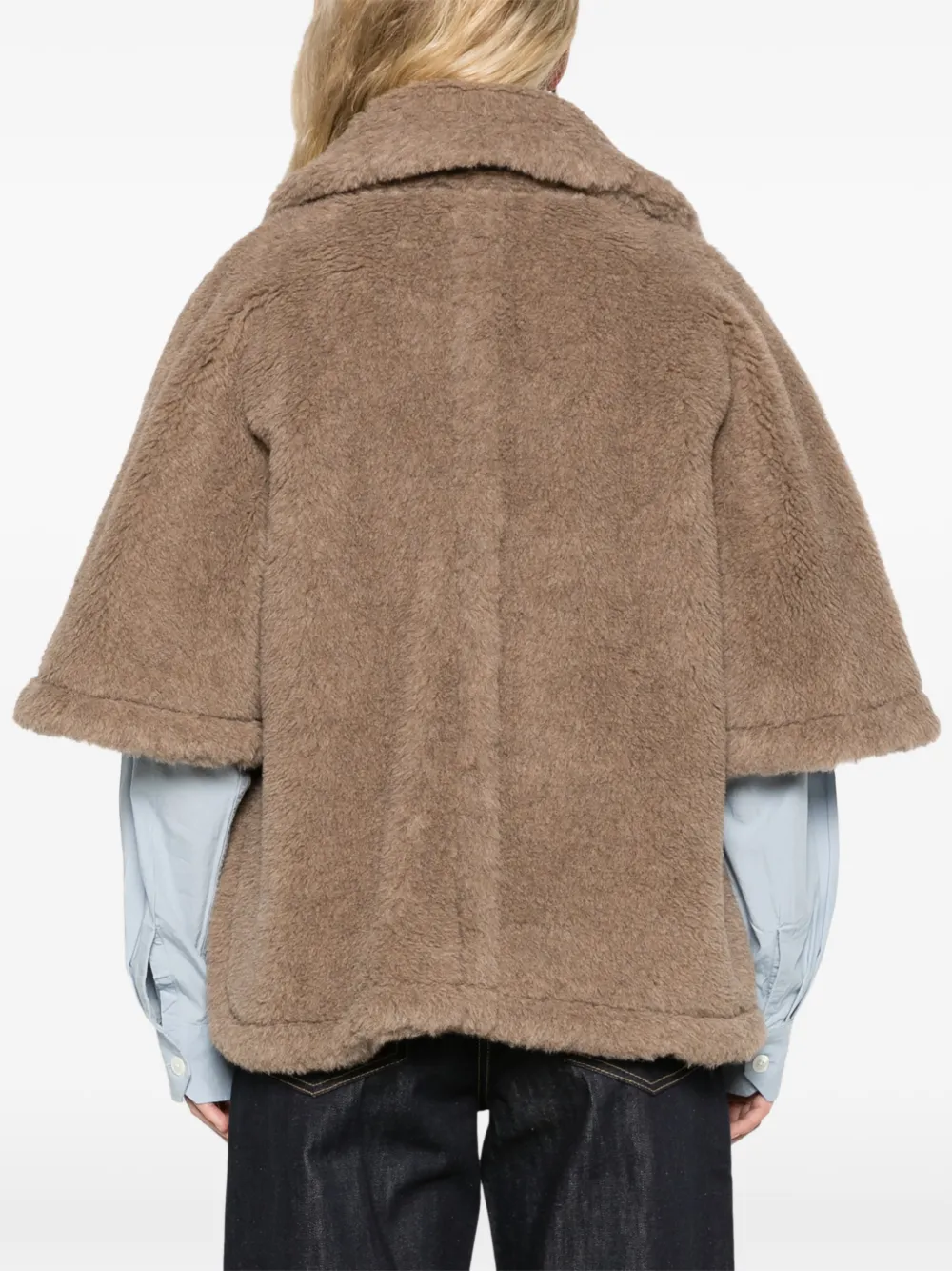 Max Mara Teddy cape van wol en alpaca Bruin