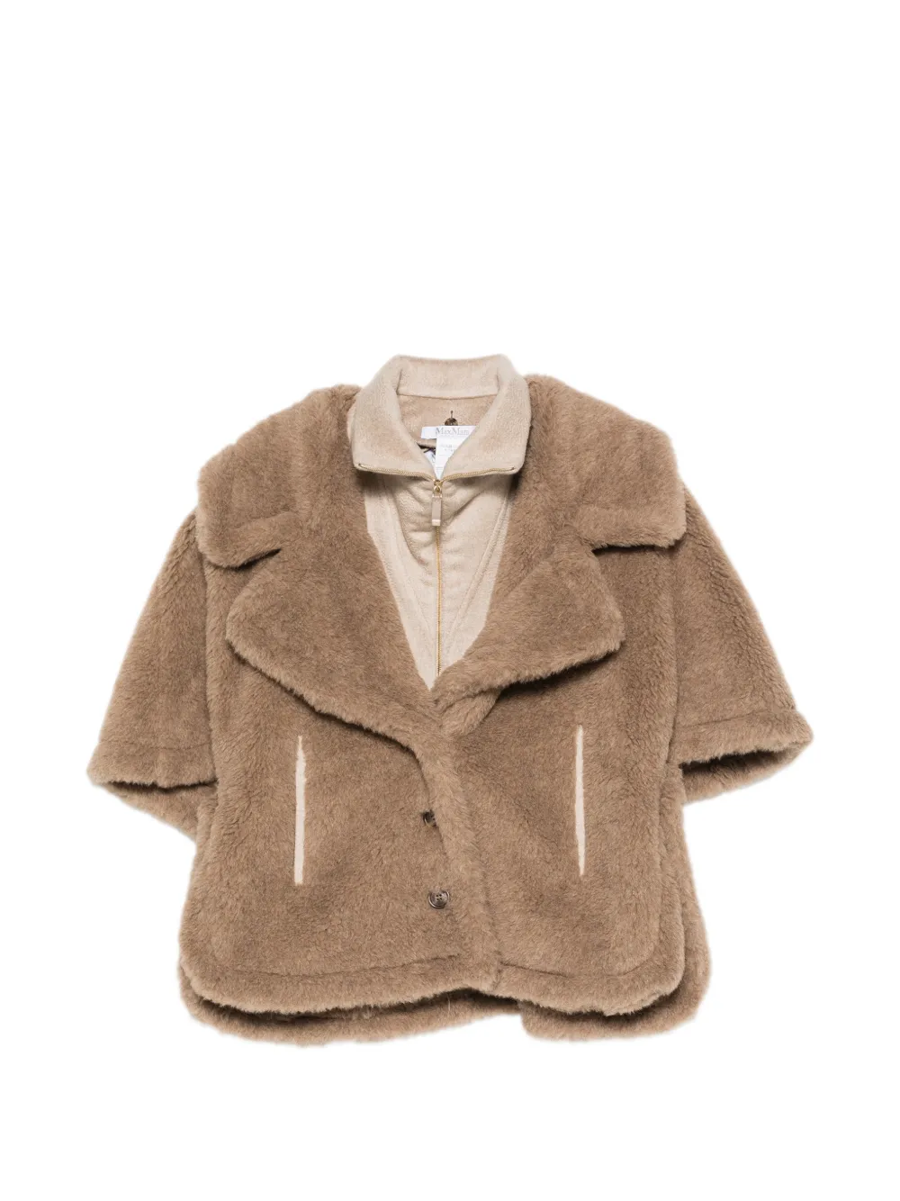 Max Mara wool and alpaca Teddy cape - Braun