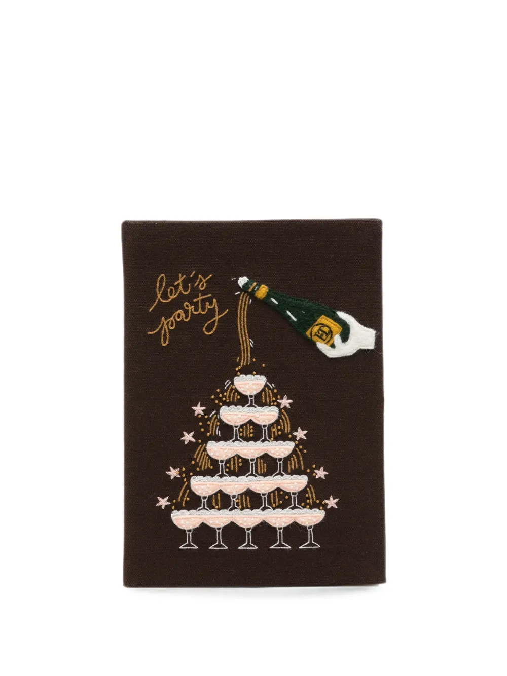 Olympia Le-Tan Let's Party embroidered-motif book clutch bag - Braun