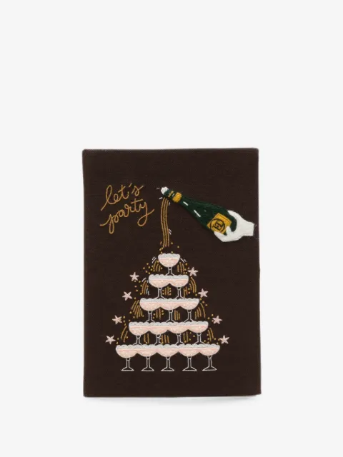 Olympia Le-Tan Let's Party embroidered-motif book clutch bag