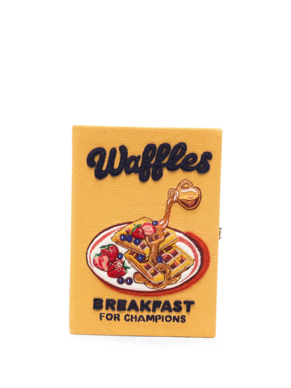 Olympia Le-Tan Waffles Breakfast For Champions embroidered clutch bag - Gelb