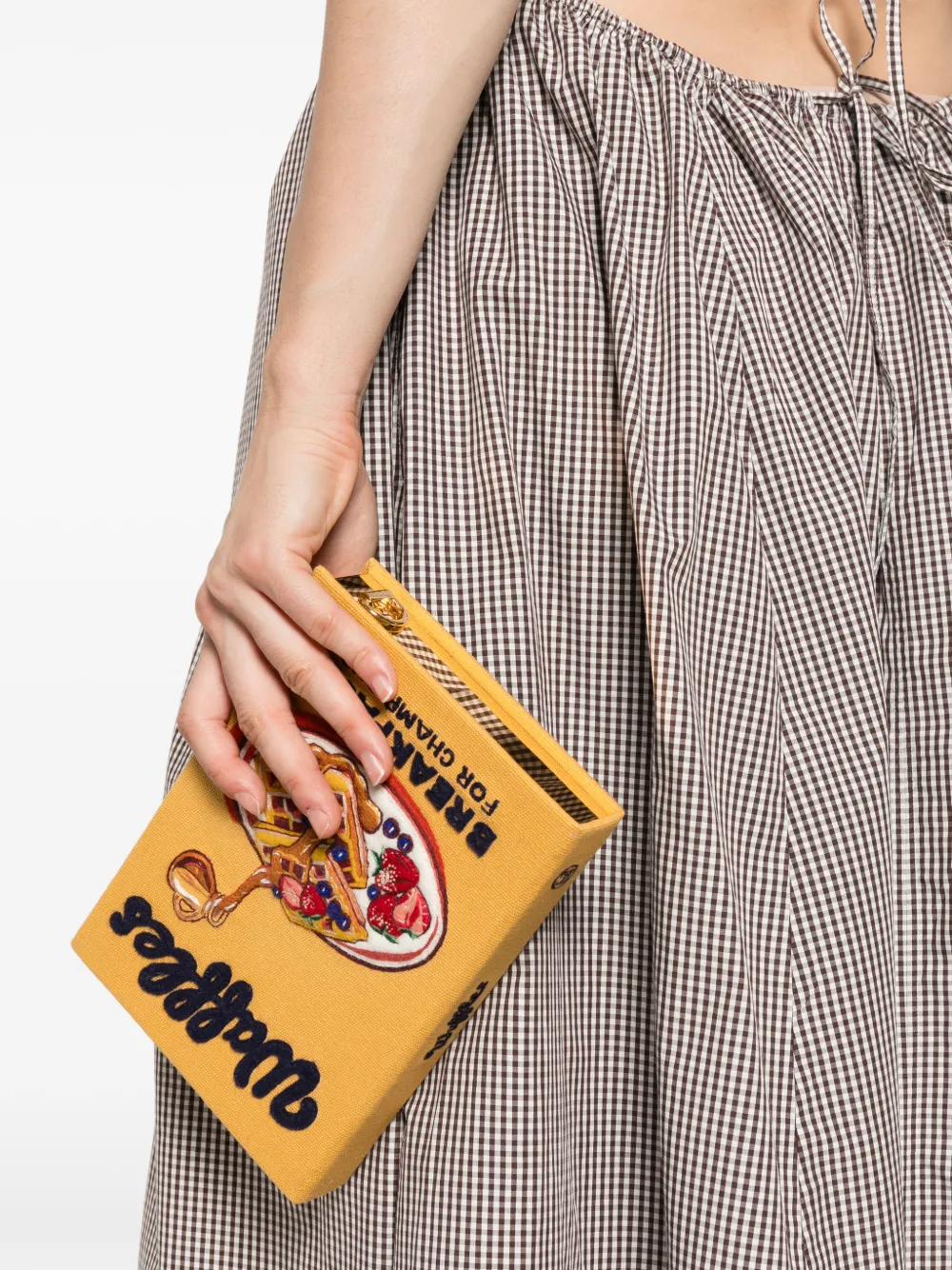 Olympia Le-Tan Waffles Breakfast for Champions Embroidered Clutch Bag in Yellow, view 2