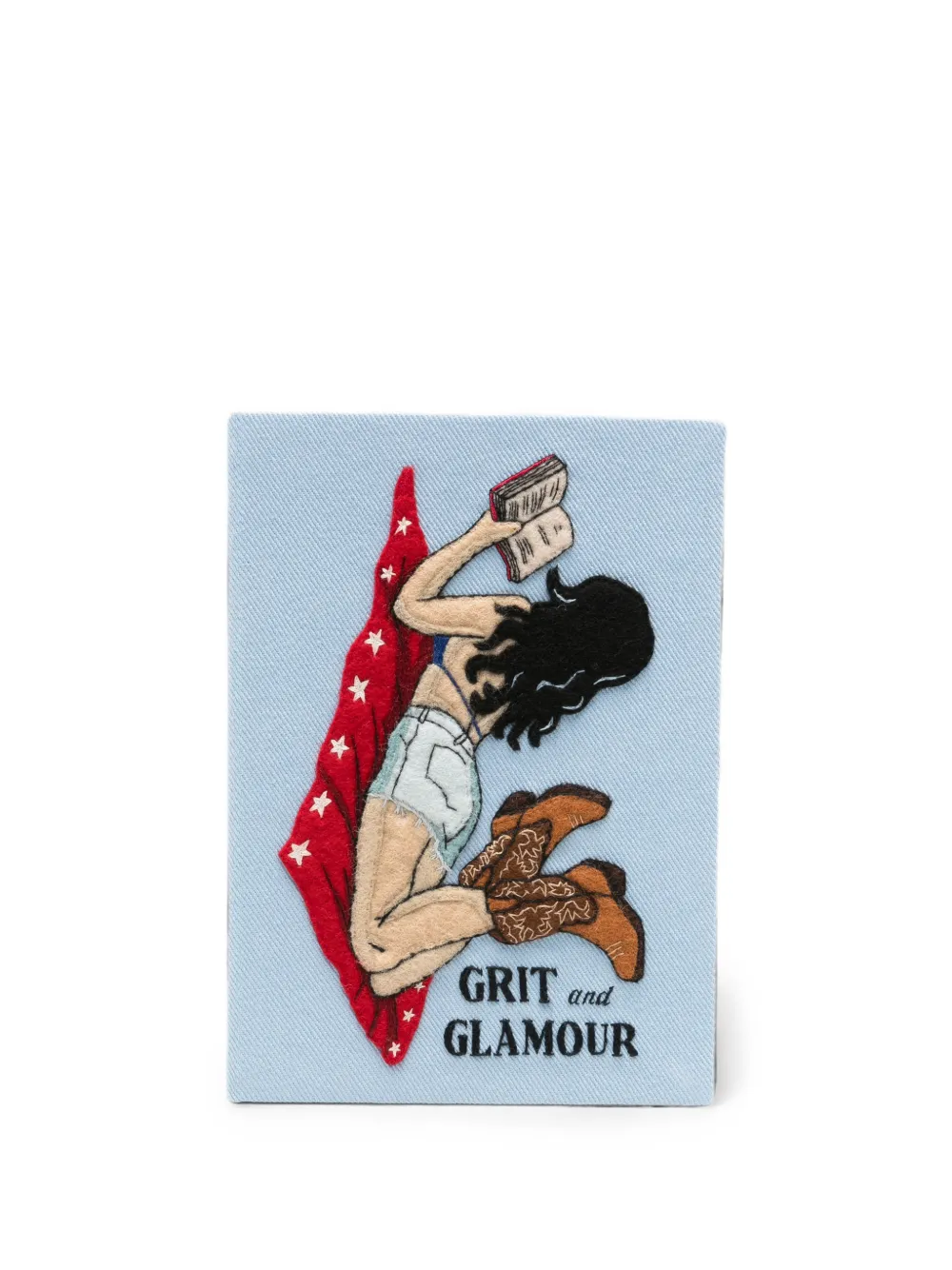 Olympia Le-Tan Grit and Glamour embroidered clutch bag - Blau