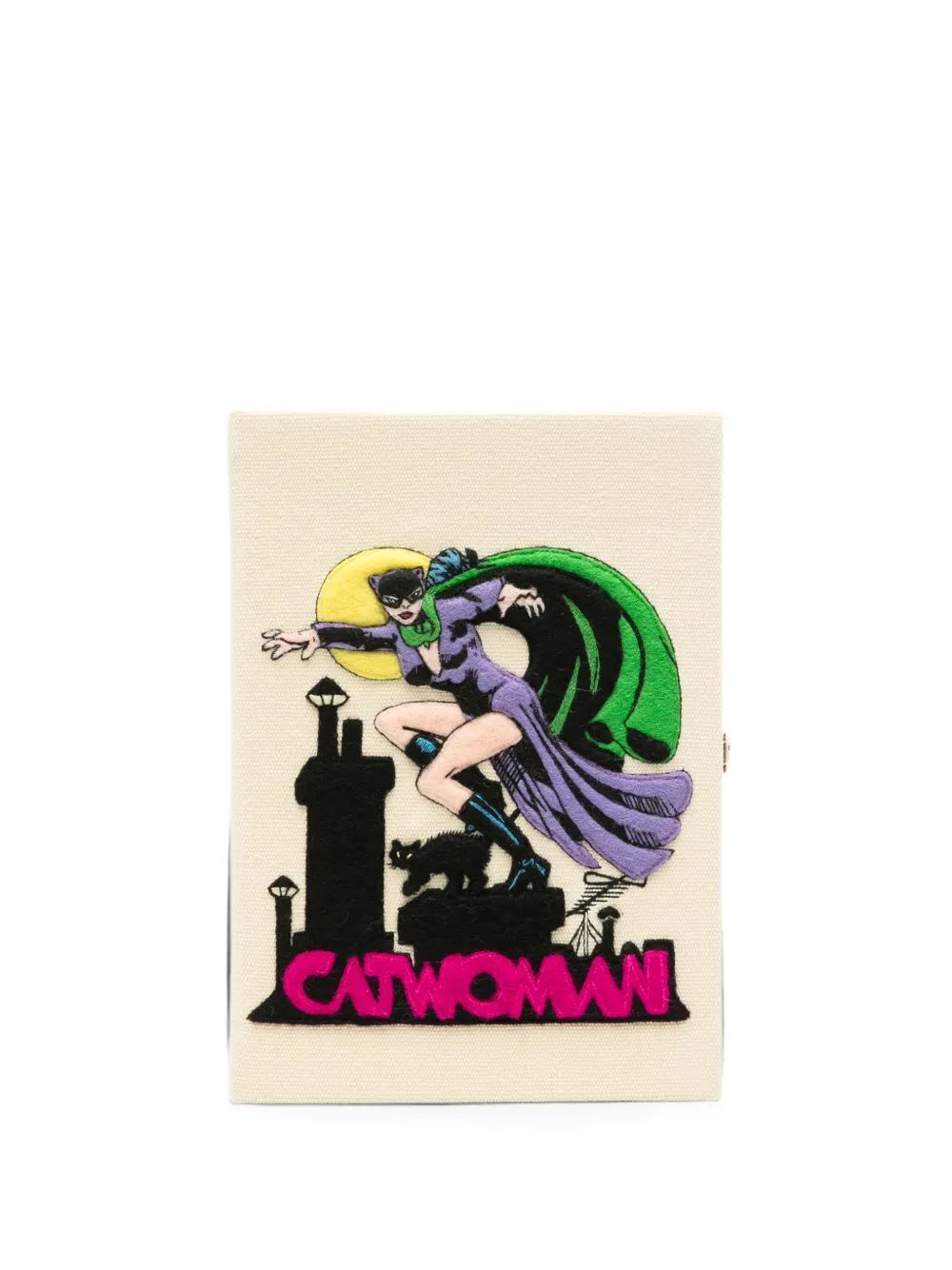 Olympia Le-Tan Catwoman embroidered clutch bag - Toni neutri