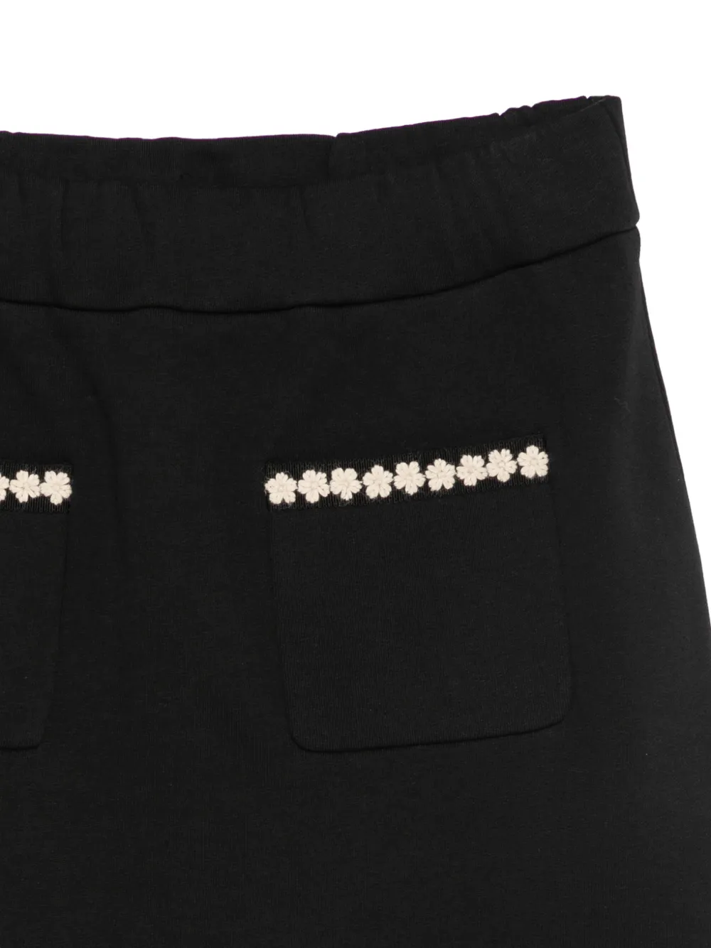 Moncler Enfant Katoenen rok met bloemenafwerking Zwart