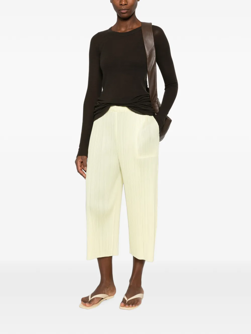 Pleats Please Issey Miyake Monthly Colors geplooide broek Geel