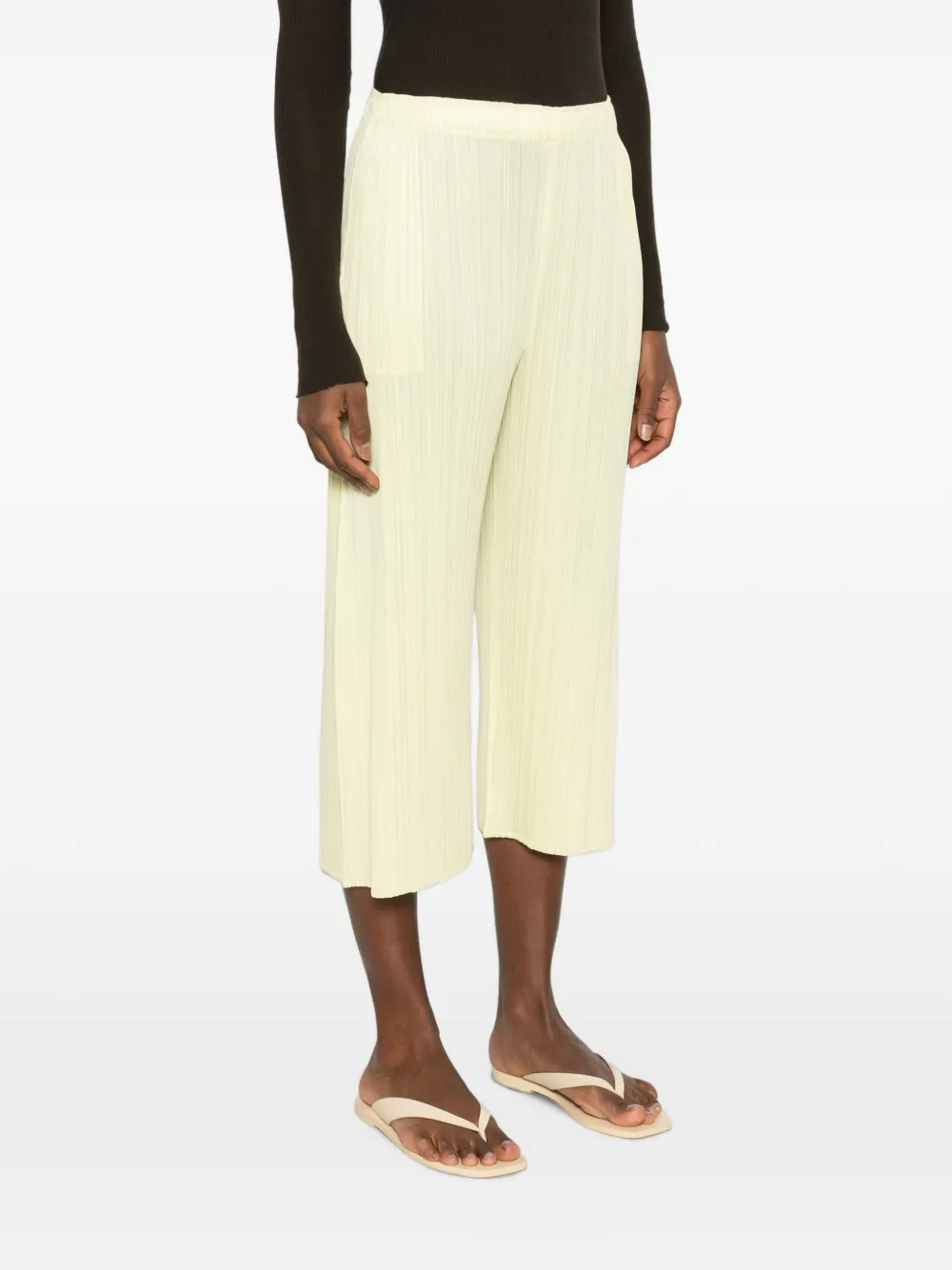 Pleats Please Issey Miyake Monthly Colors geplooide broek Geel