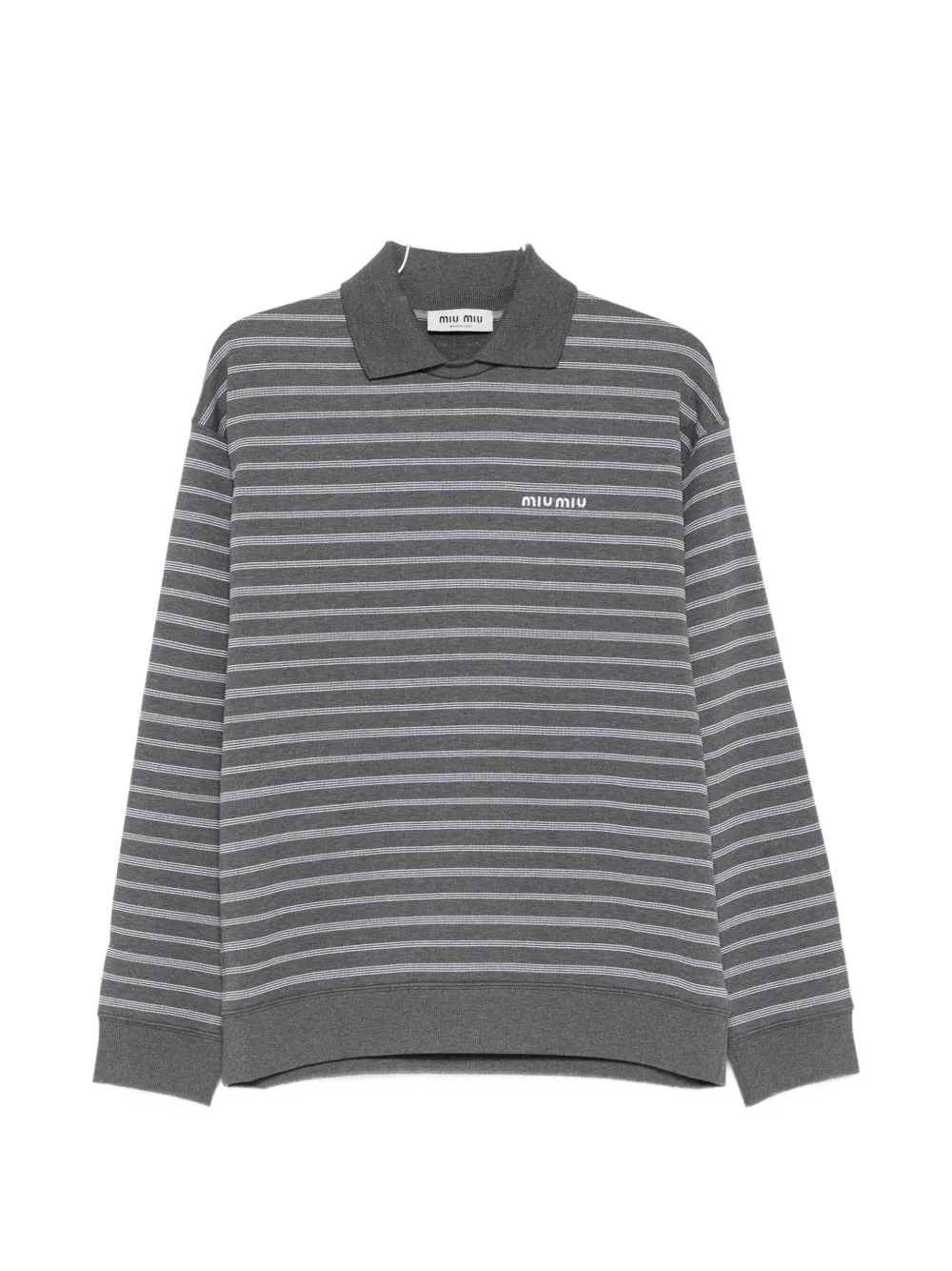 Miu Miu striped polo-collar knit - Grau
