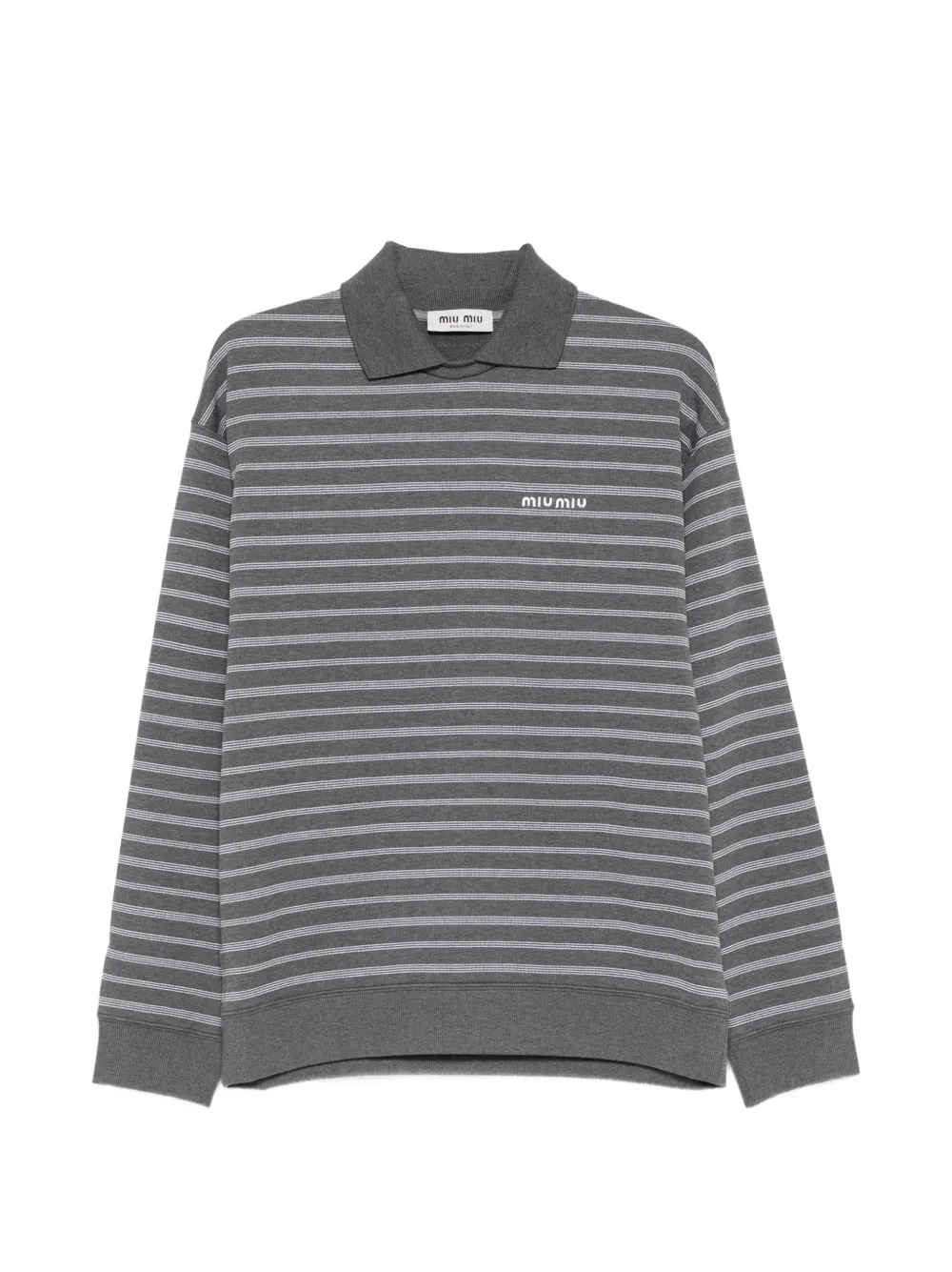 Miu Miu striped polo-collar knit - Grau