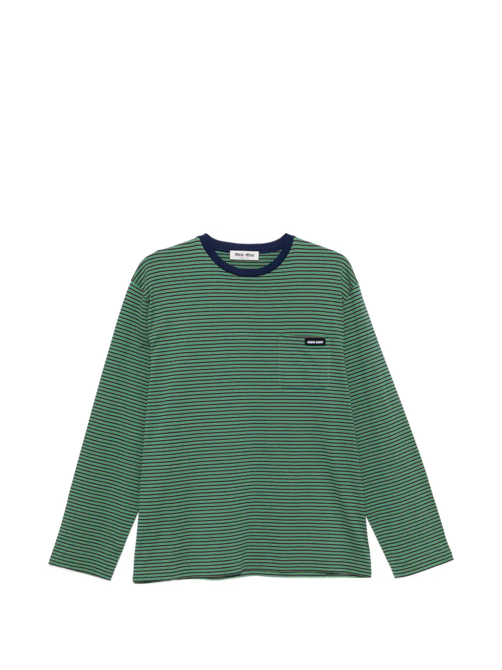 Miu Miu striped long-sleeve T-shirt - Verde