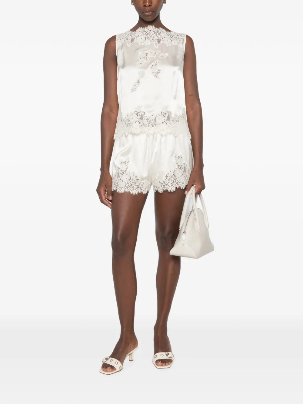 Dôen Iona Lace-trim Shorts in Neutrals, view 2