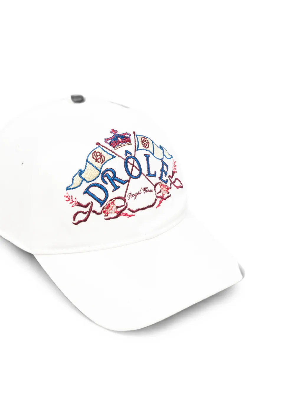 Drôle De Monsieur Honkbalpet met geborduurd detail Wit