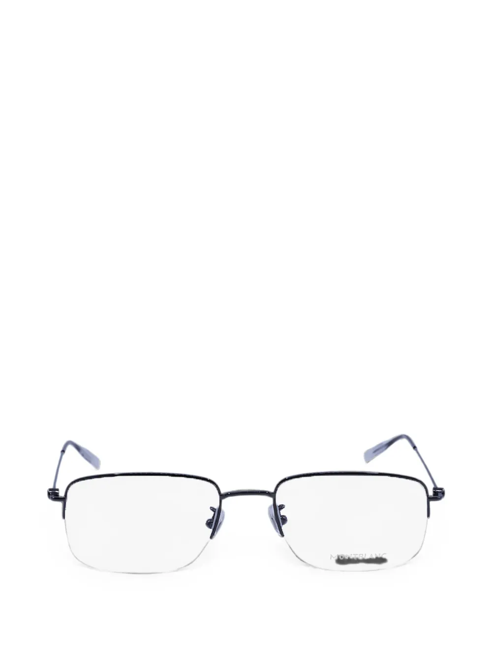 Montblanc rectangle-frame semi-rimless glasses - Nero