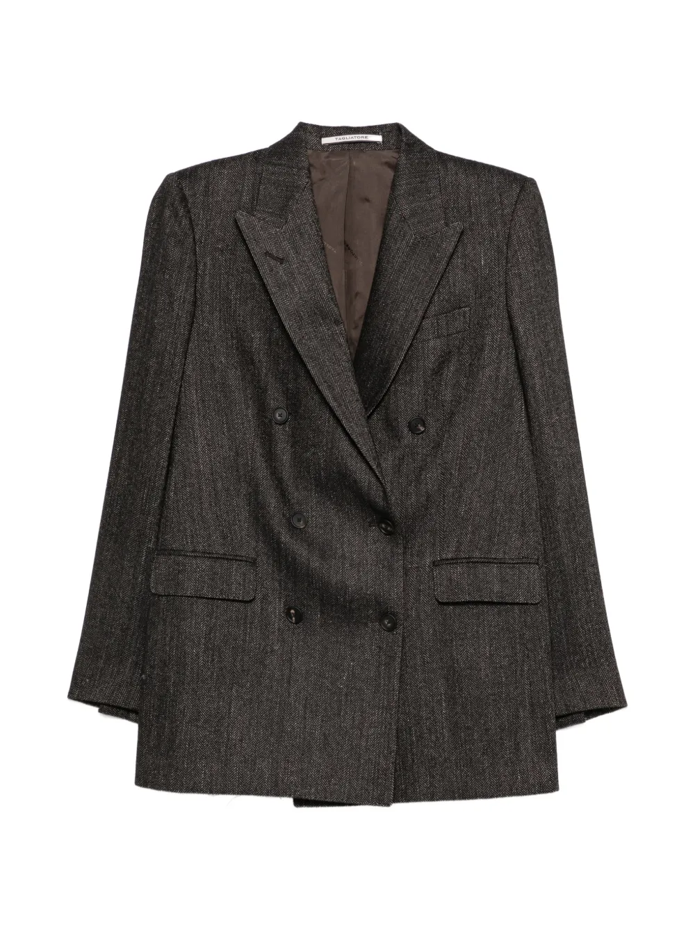 Tagliatore herringbone double-breasted blazer