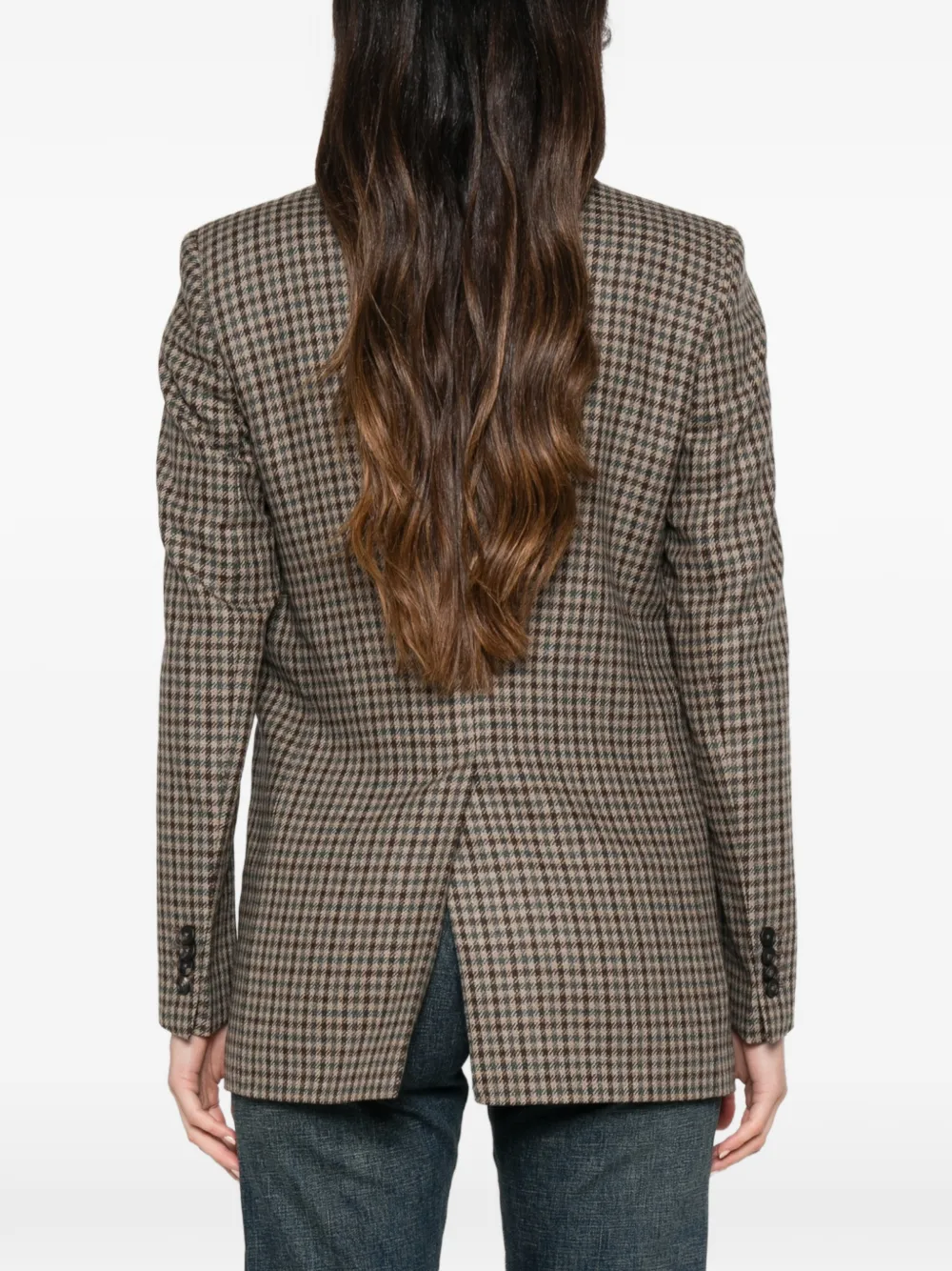 Tagliatore houndstooth-pattern wool blazer Bruin