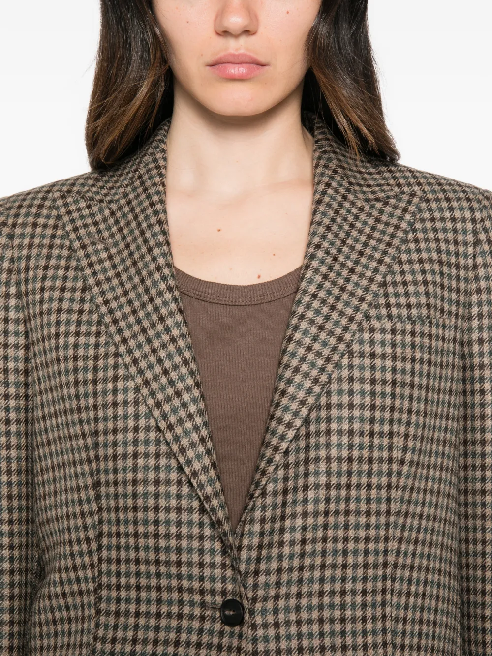 Tagliatore houndstooth-pattern wool blazer Bruin