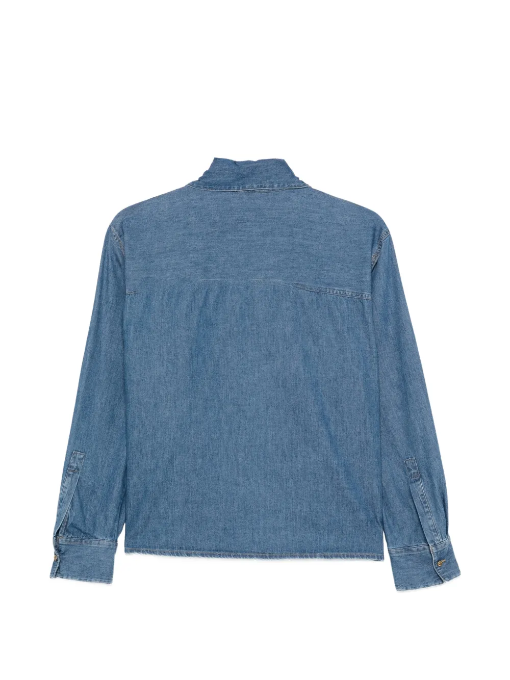 Seventy Denim blouse met oversized kraag Blauw