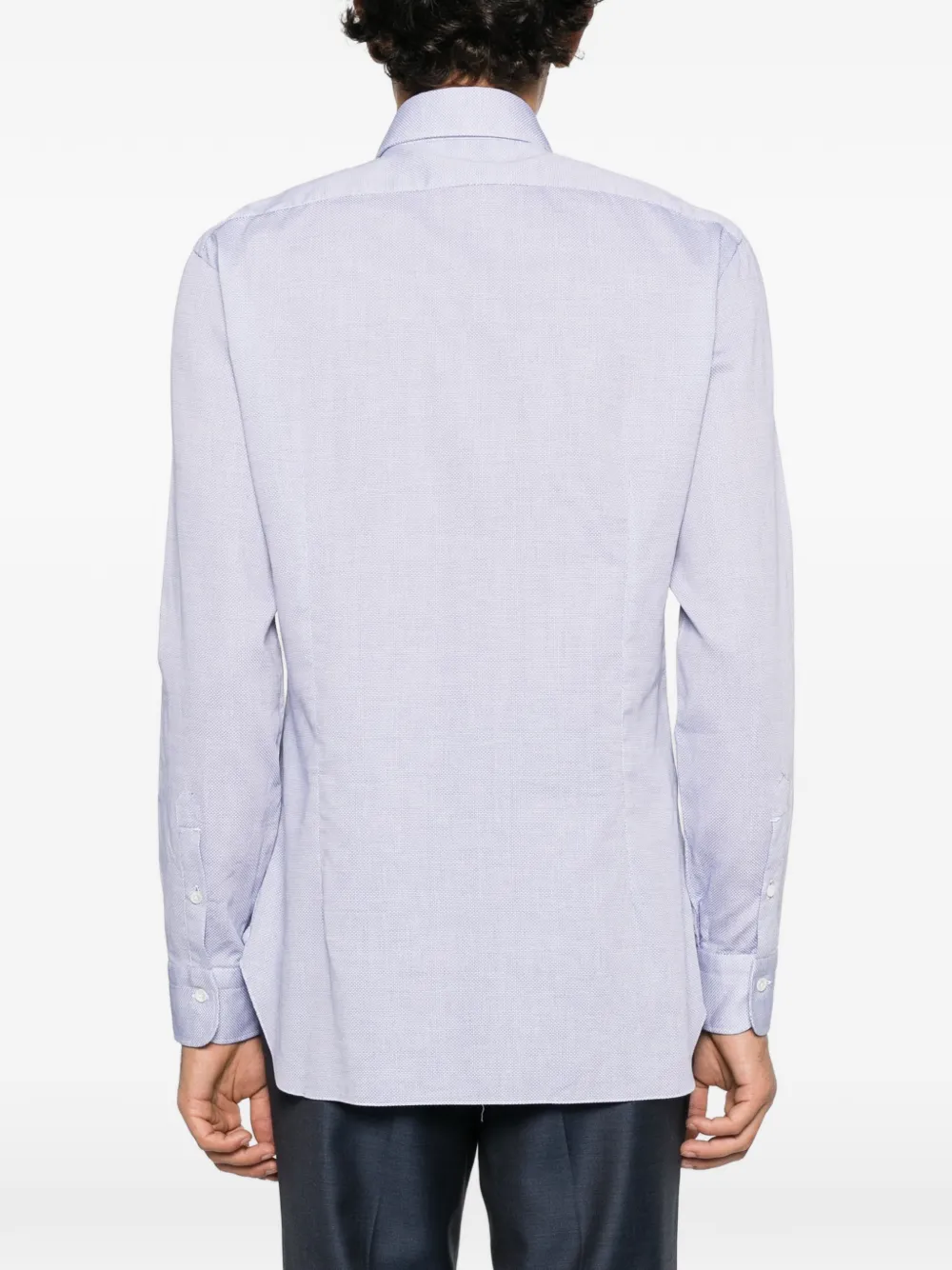 Barba spread-collar button-up shirt Blauw