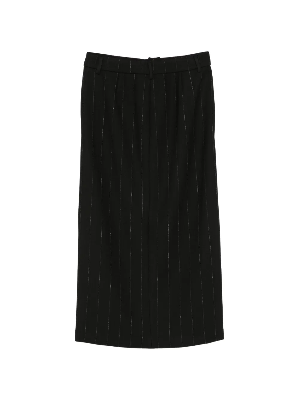 Seventy pinstripe front-slit skirt Zwart