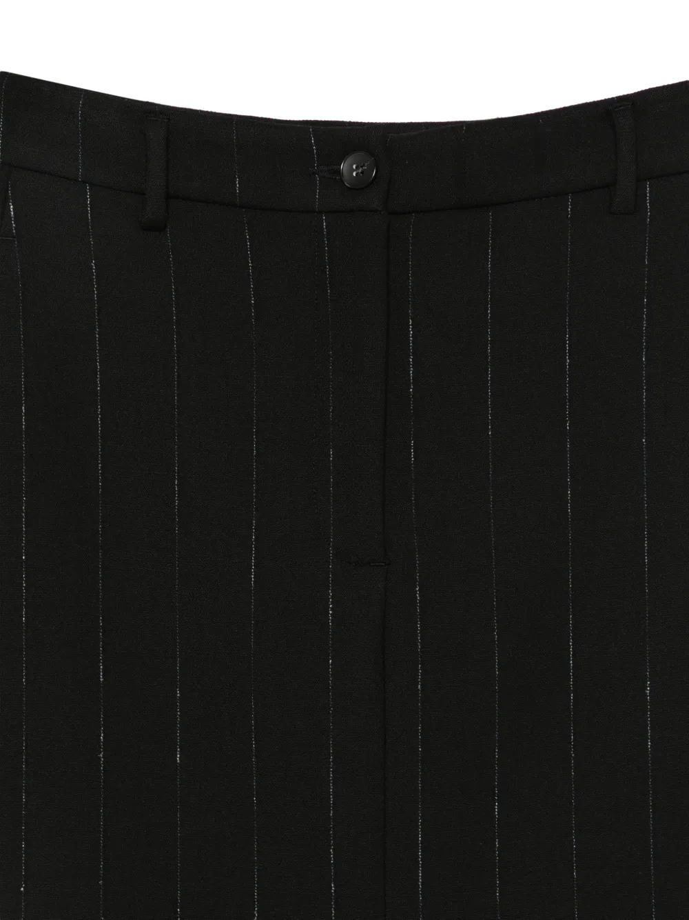 Seventy pinstripe front-slit skirt Zwart