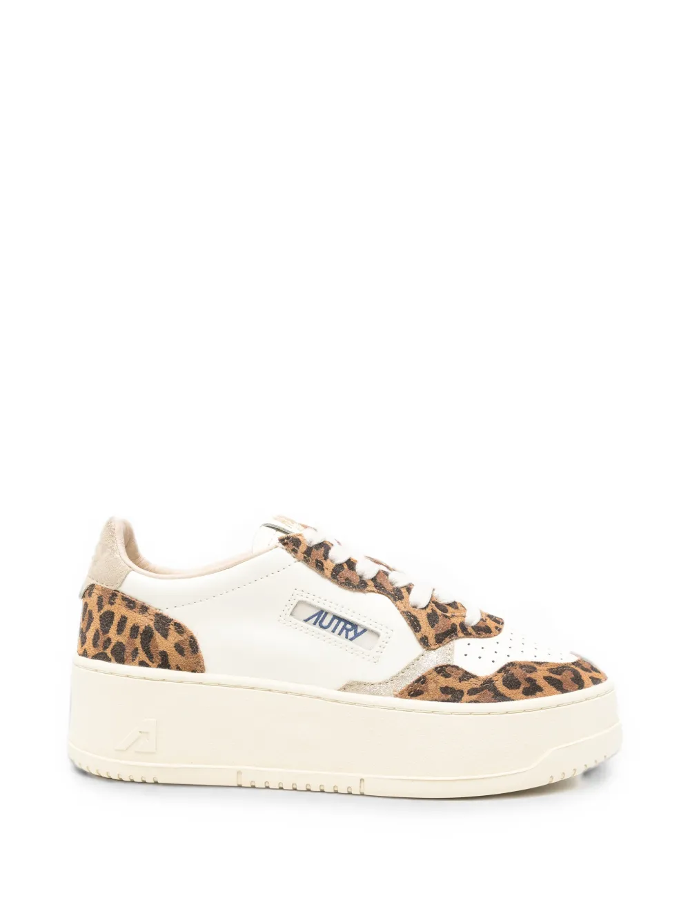Autry Medalist leopard-print leather sneakers - Weiß