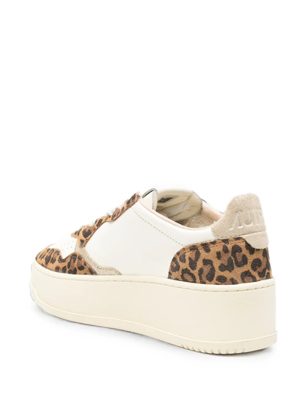 Autry Medalist leopard-print leather sneakers Wit
