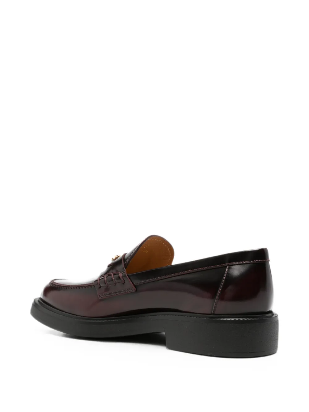 Tod's logo-plaque leather loafers Rood