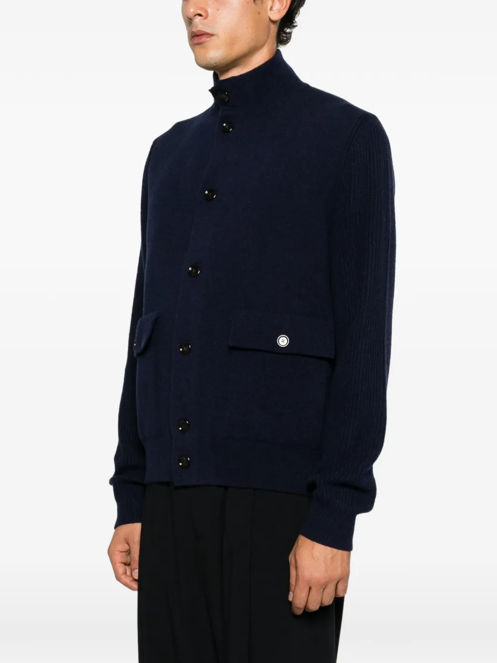 Lardini Ribgebreid jack Blauw