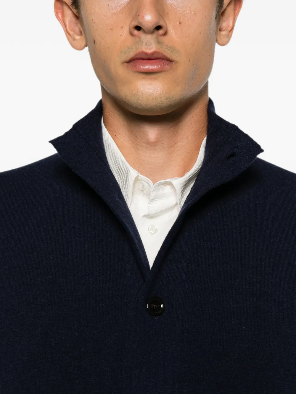 Lardini Ribgebreid jack Blauw