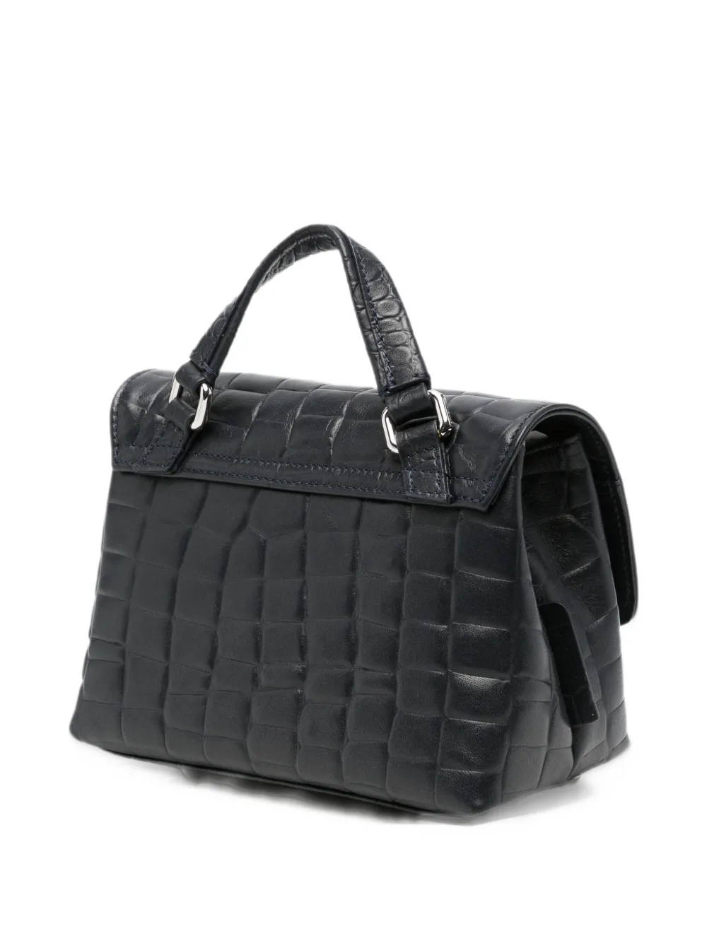 Zanellato Postina baby croc-effect leather tote bag Blauw