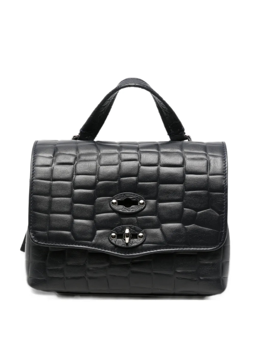 Zanellato Postina baby croc-effect leather tote bag Blauw