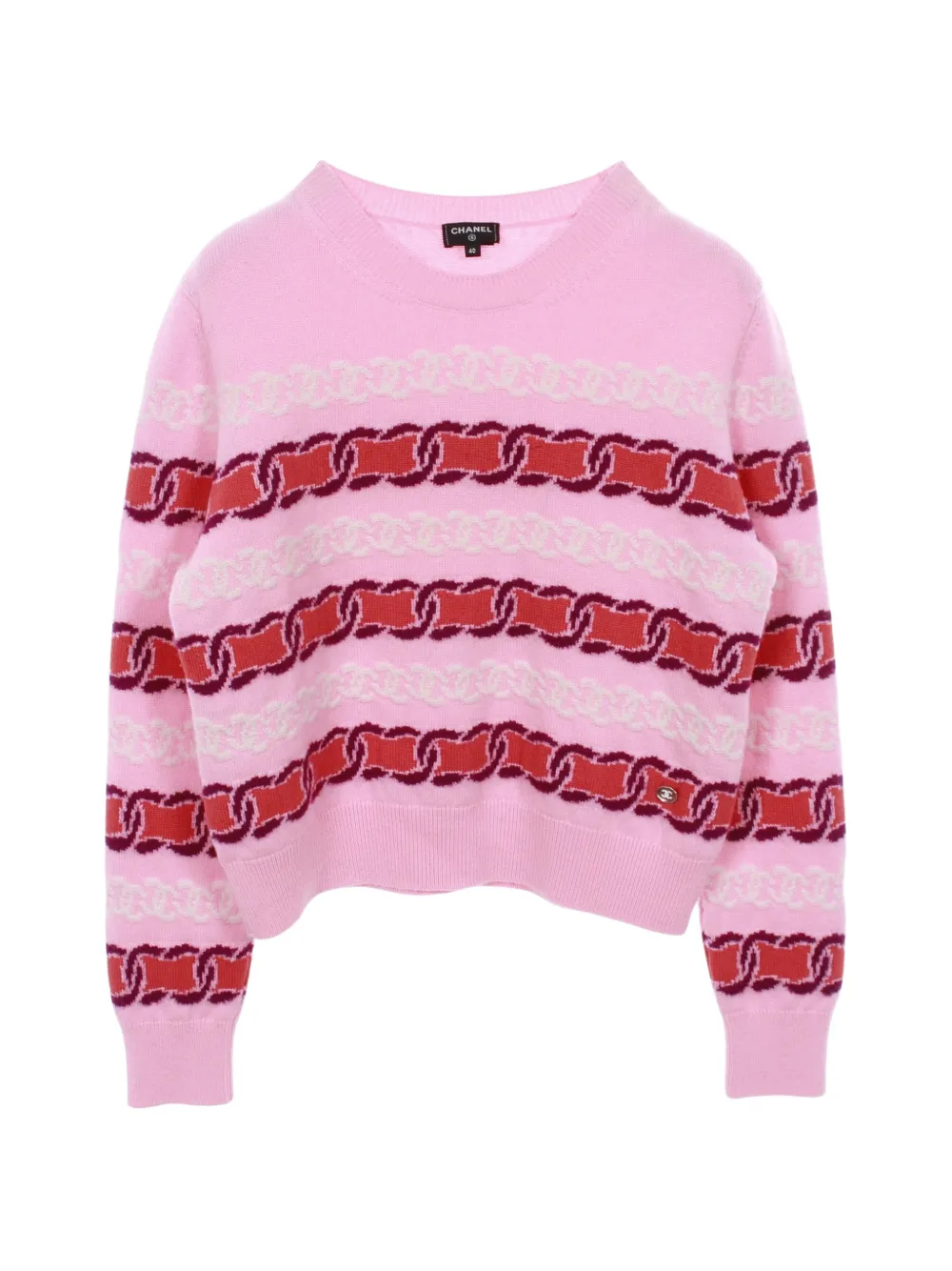 CHANEL Pre-Owned 1986-1988 Coco Mark knit sweater - Pink