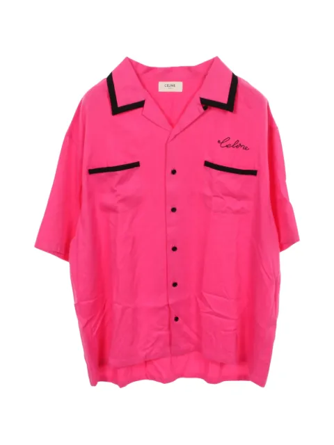 Celine Pre-Owned 2010s logo-embroidered bowling shirt