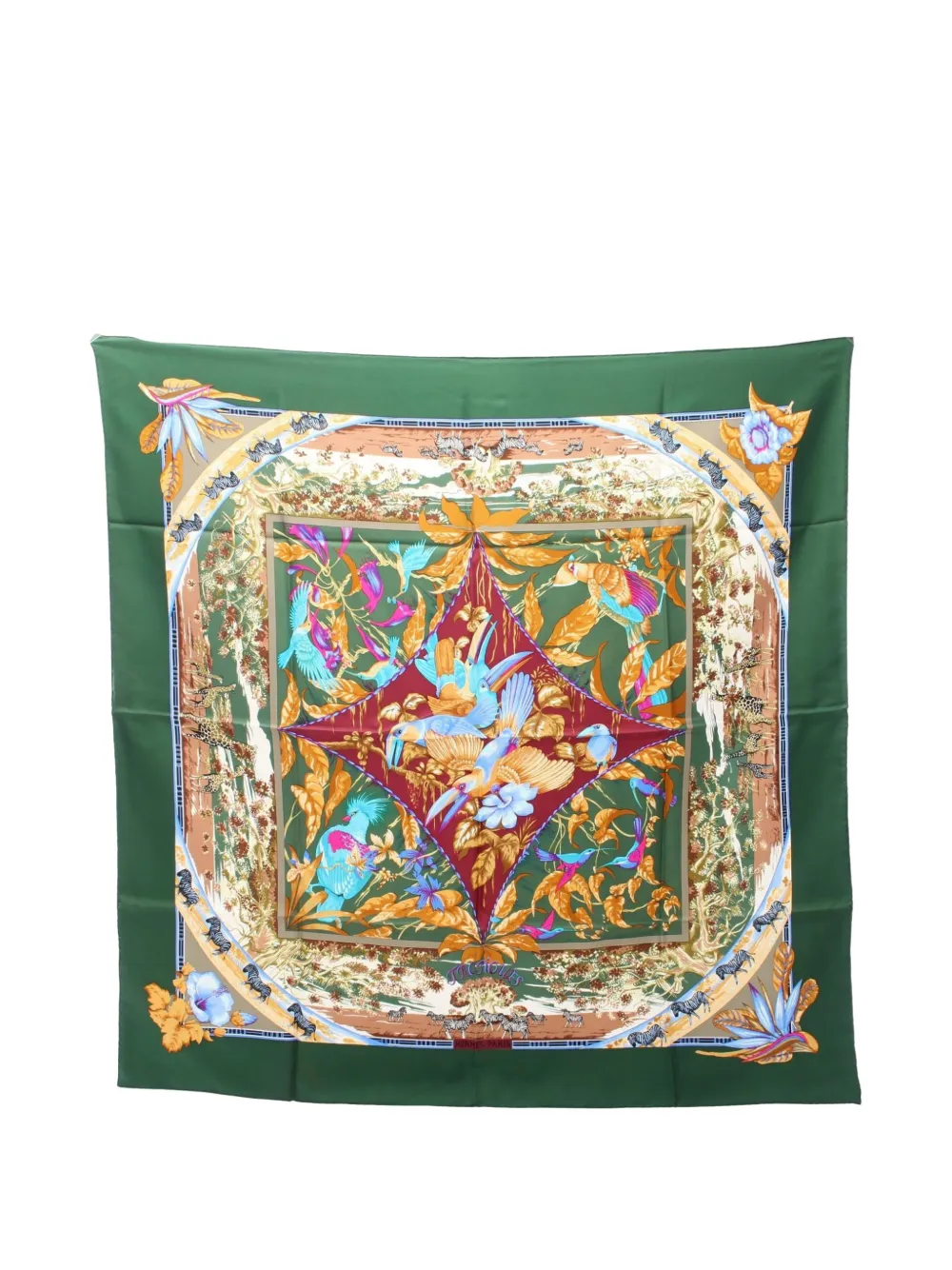 Hermès Pre-Owned 2000s Tropiques square-shape scarf - Grün
