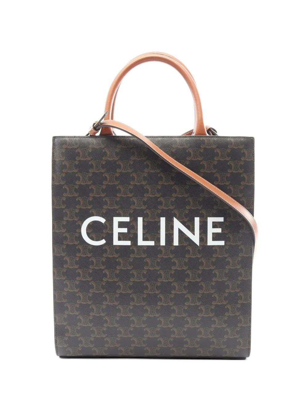 Celine Pre-Owned small hippopotamus Triomphe logo tote bag - Marrone