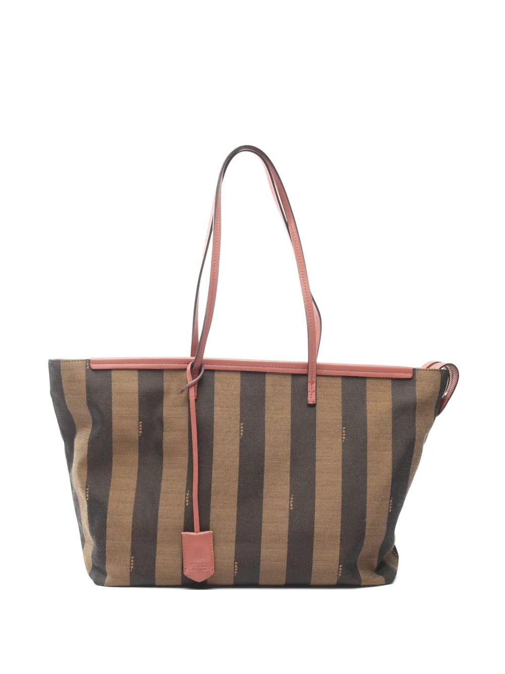 Fendi Pre-Owned Pecan striped shoulder bag - Braun
