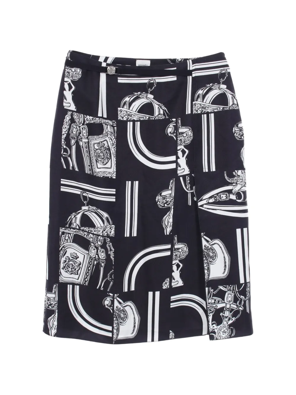 Hermès Pre-Owned 2000s En Désordre Finesse silk midi skirt - Blu