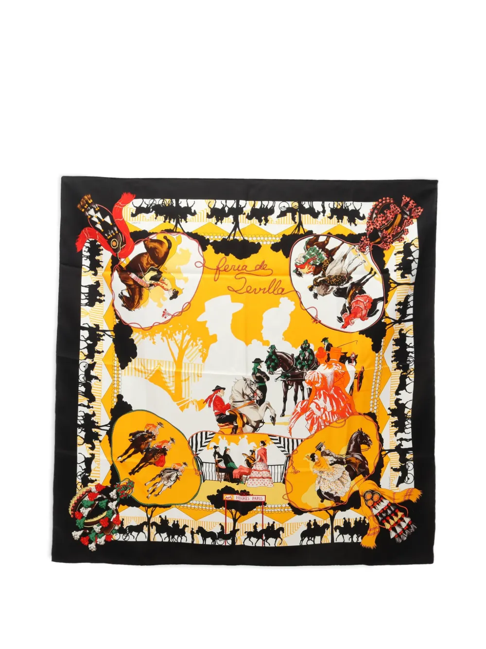 Hermès Pre-Owned Feria de Sevilla silk scarf - Nero