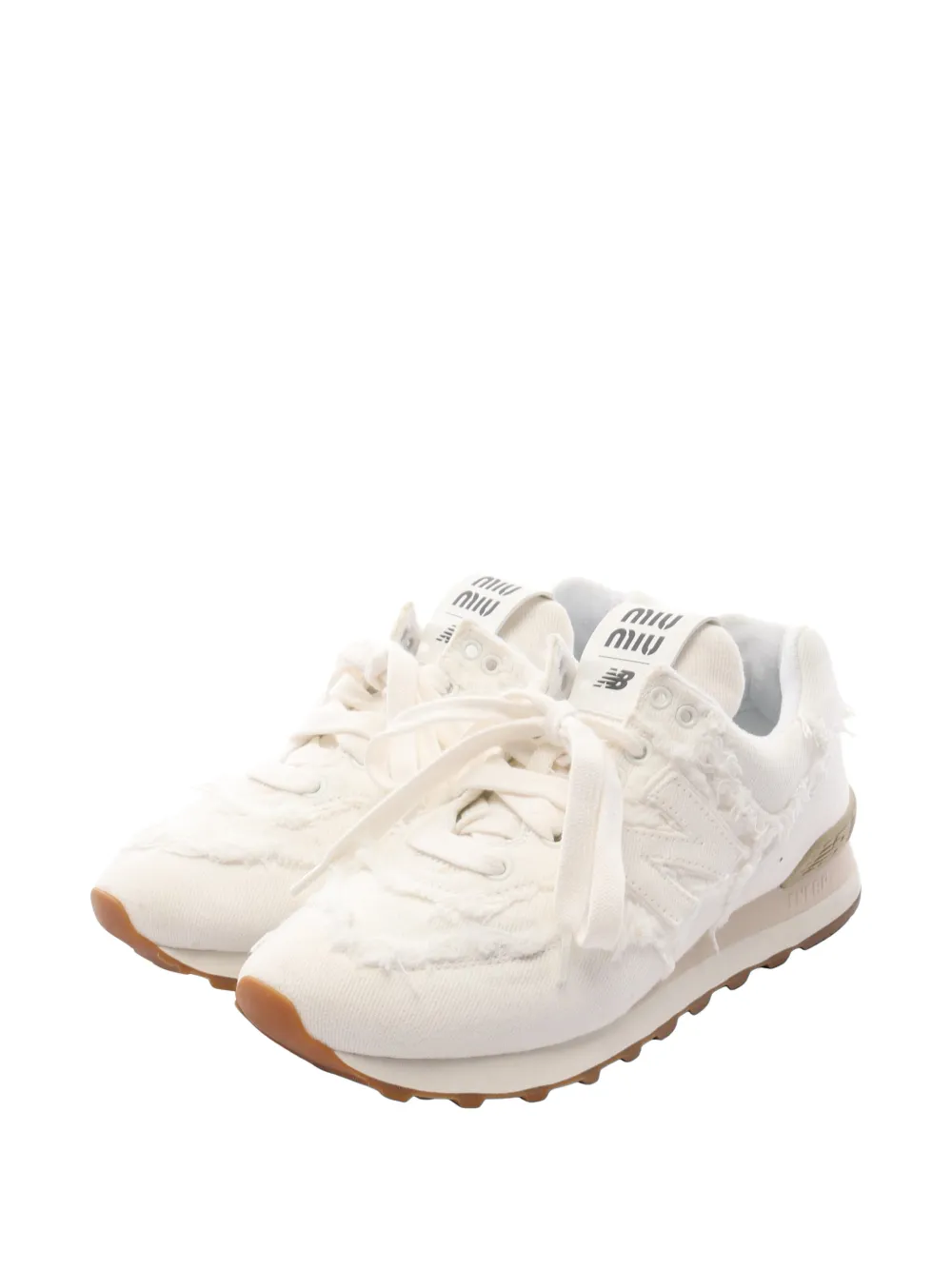 Miu Miu Pre-Owned 2000s New Balance raw-edge sneakers - Toni neutri