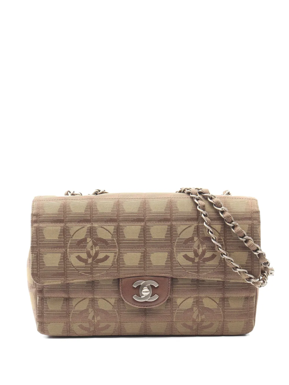 CHANEL Pre-Owned 2002-2003 New Travel Line chain-strap shoulder bag - Nude
