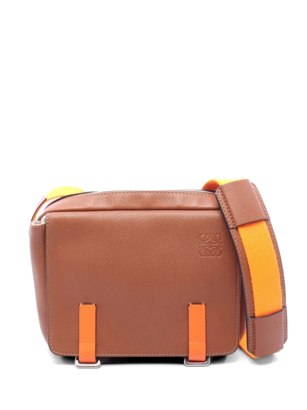 Loewe Pre-Owned Military leather messenger bag - Marrone