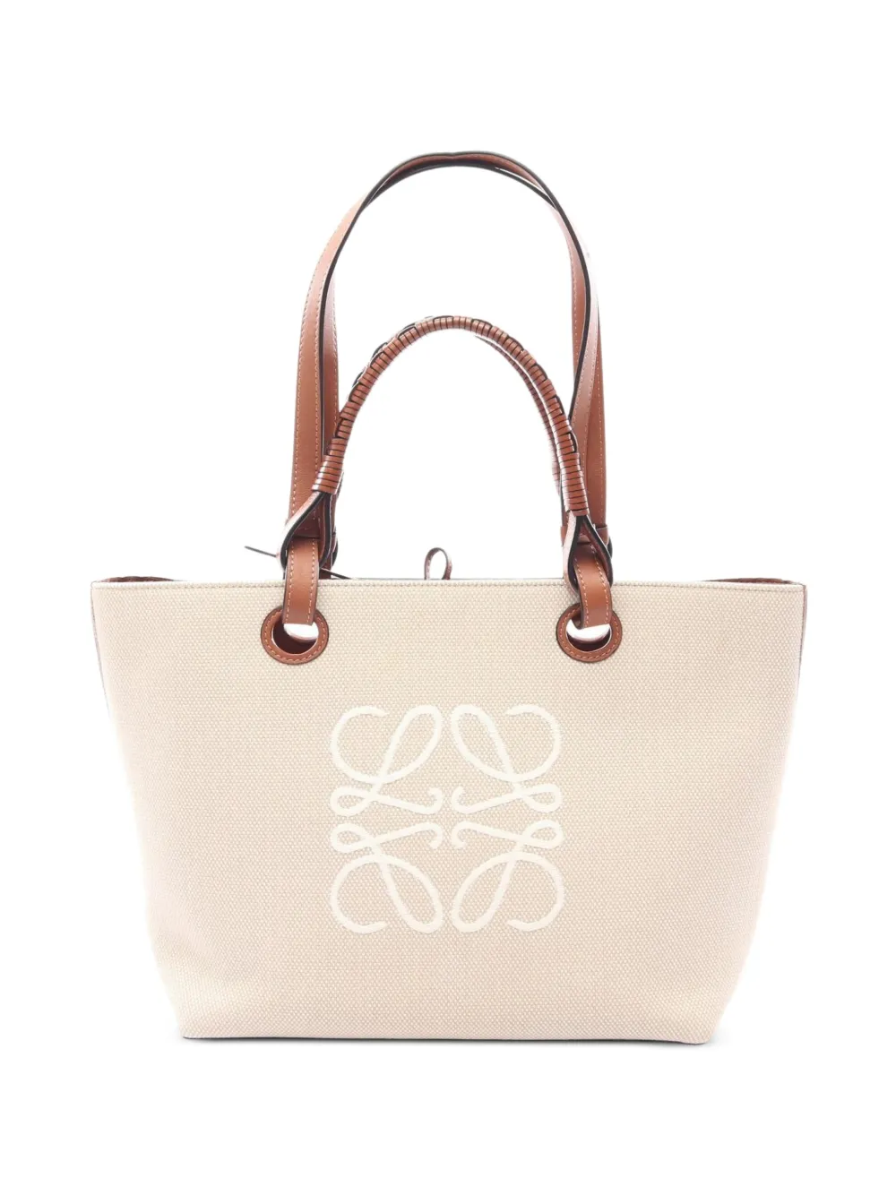 Loewe Pre-Owned 2010s Anagram leather-trim tote bag - Toni neutri