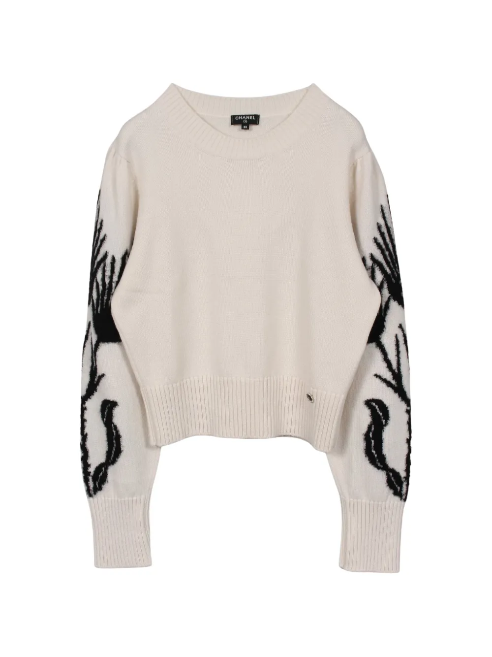CHANEL Pre-Owned 1986-1988 Coco Mark flower sweater - Neutrals