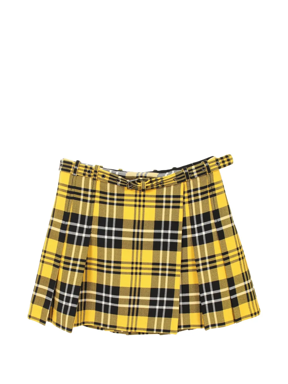 Christian Dior Pre-Owned check pleated-wrap mini skirt - Giallo