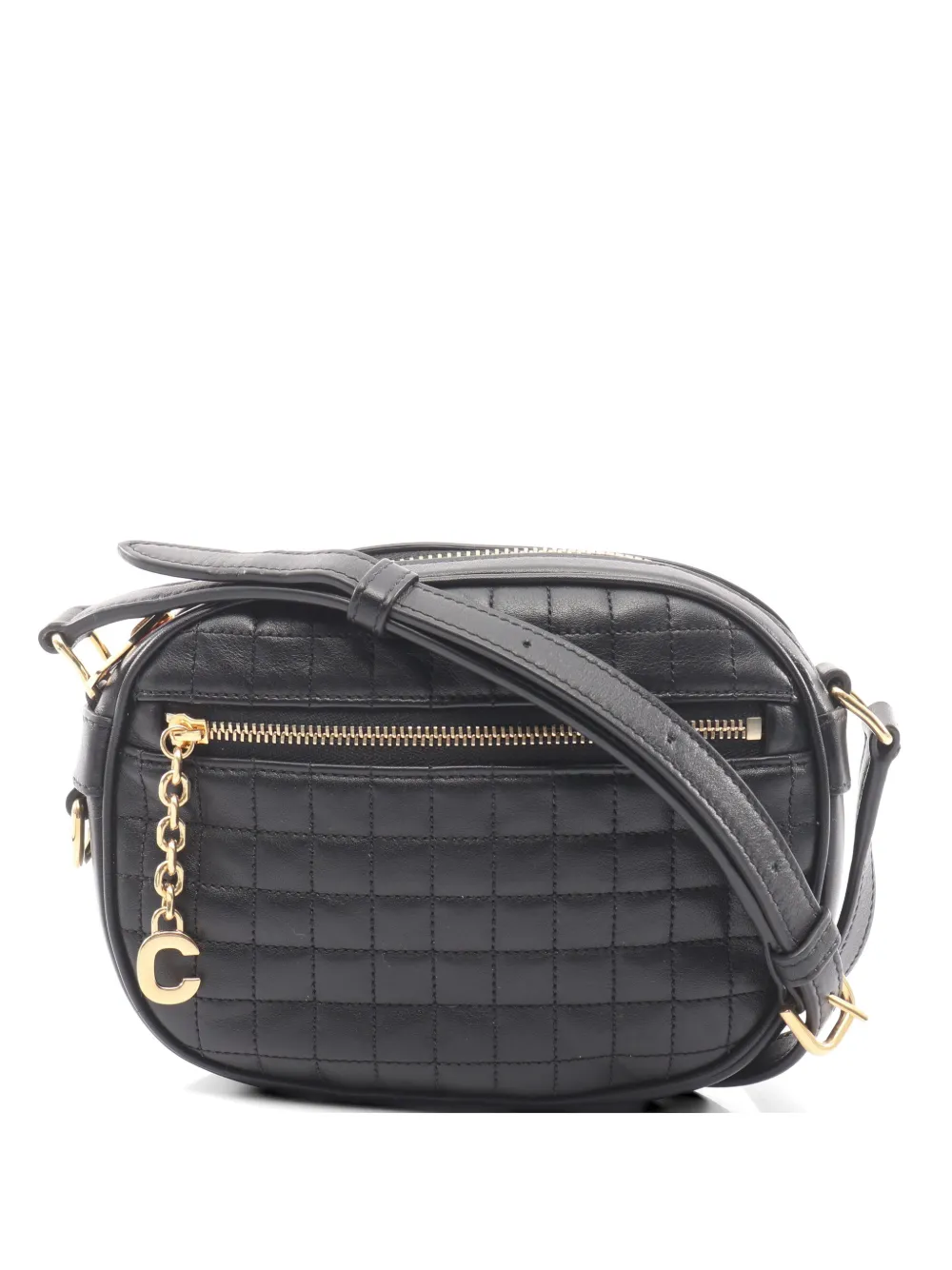 Celine Pre-Owned 2010s C-charm quilted leather shoulder bag - Black