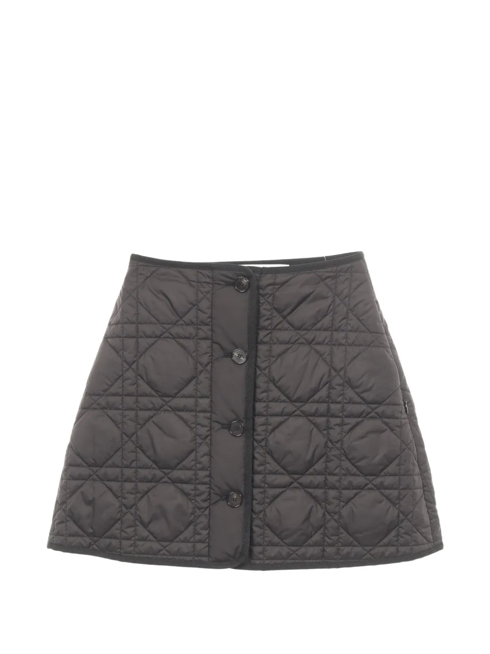 Christian Dior Pre-Owned 2010s Macro Cannage quilted mini skirt - Nero