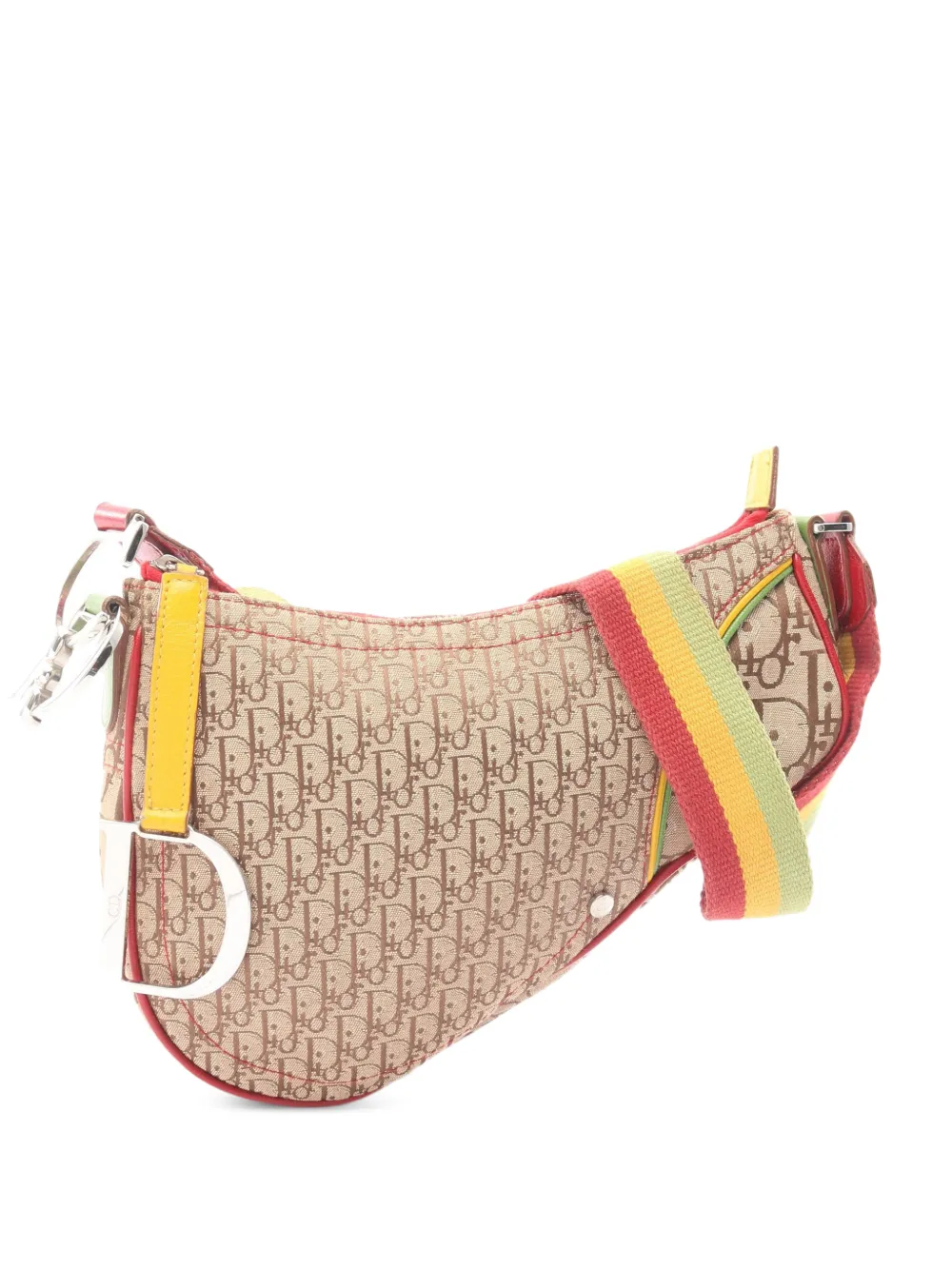 Christian Dior Pre-Owned Trotter Saddle shoulder bag - Neutrals