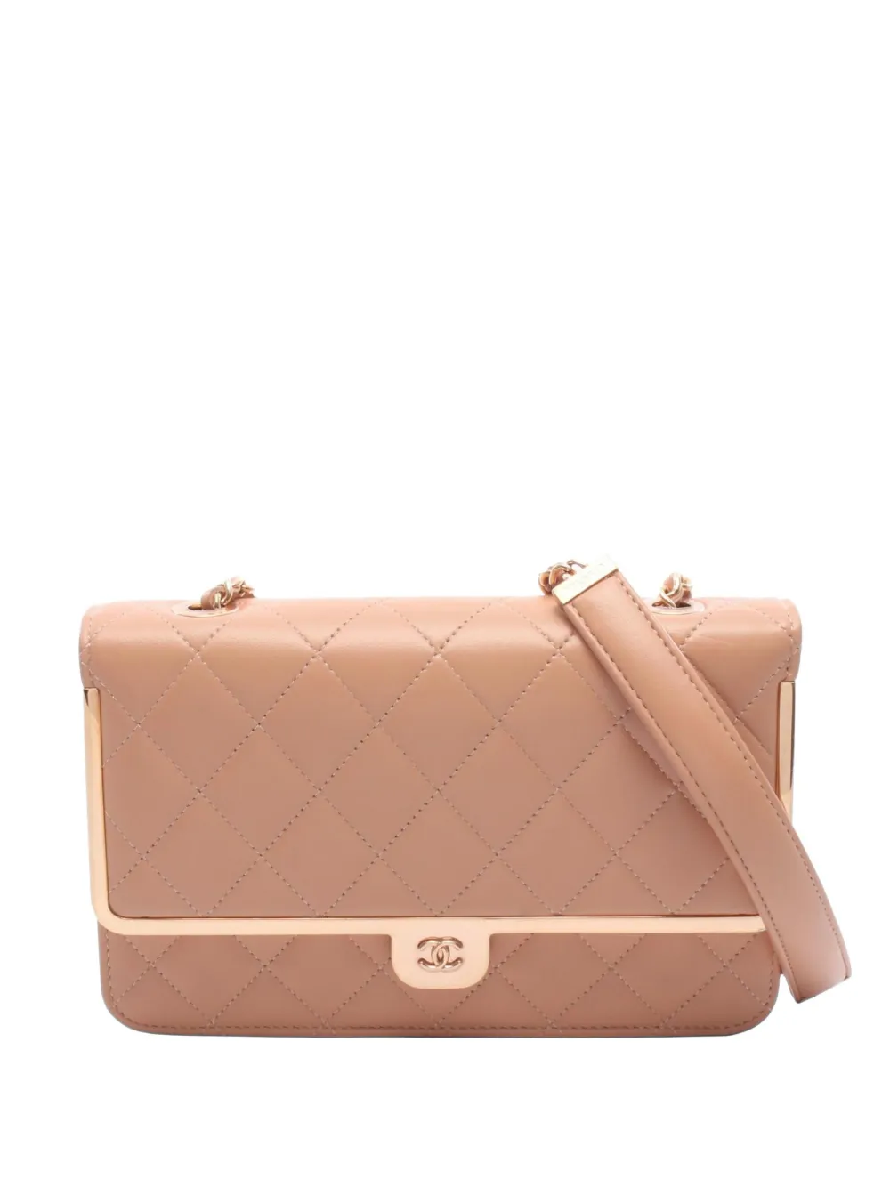 CHANEL Pre-Owned 2021s Matelassé leather chain wallet - Rosa
