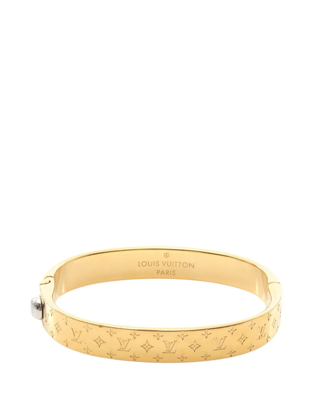 Louis Vuitton Pre-Owned 2019 Nanogram Bangle logo-engraved bracelet - Gold