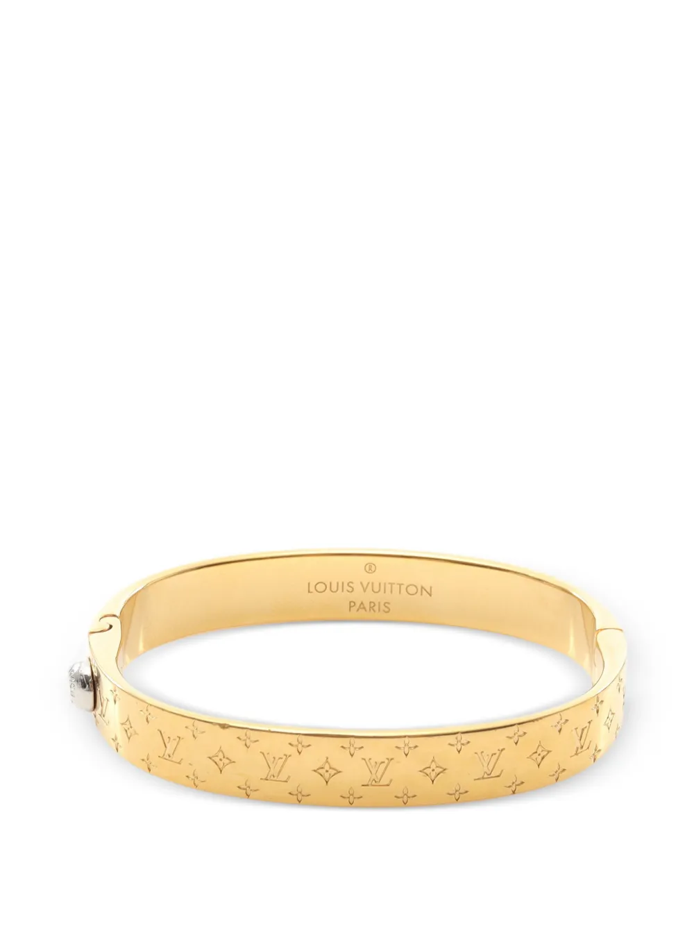 Louis Vuitton Pre-Owned 2019 Nanogram Bangle logo-engraved bracelet - Oro